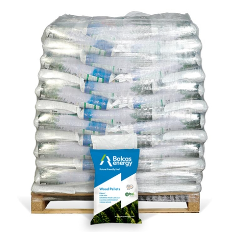 Balcas Energy Wood Pellets, 96 x 10Kg Bag (Full Pallet)